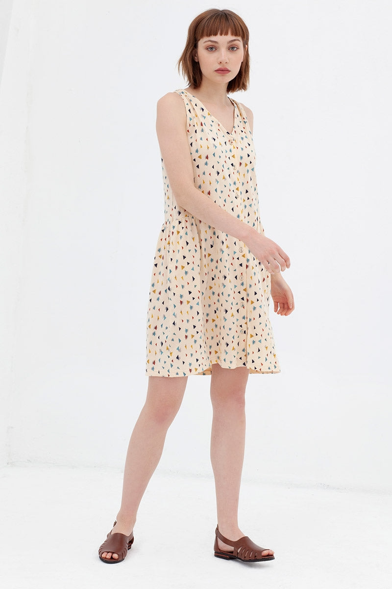 Vestido cuello V triángulos Andrea