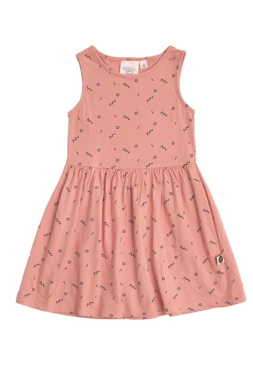 Vestido de tirantes rosa con estampado