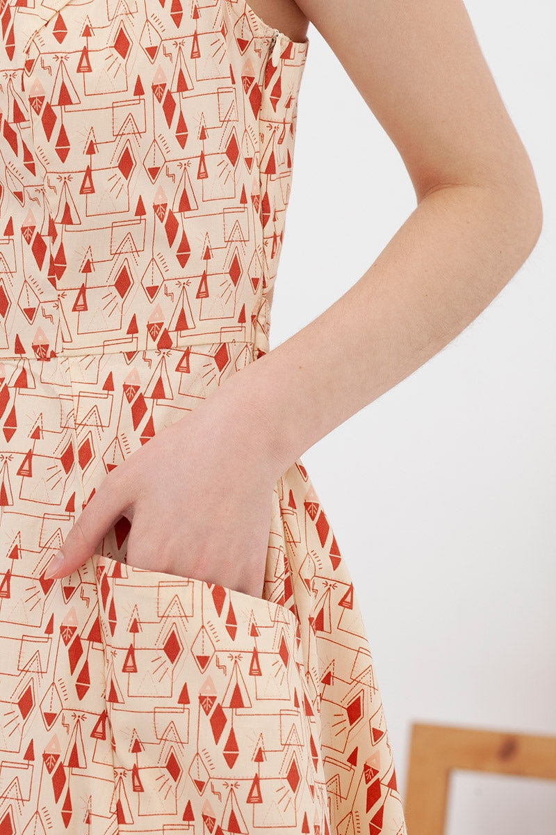 Vestido espalda cruzada teja Aitana