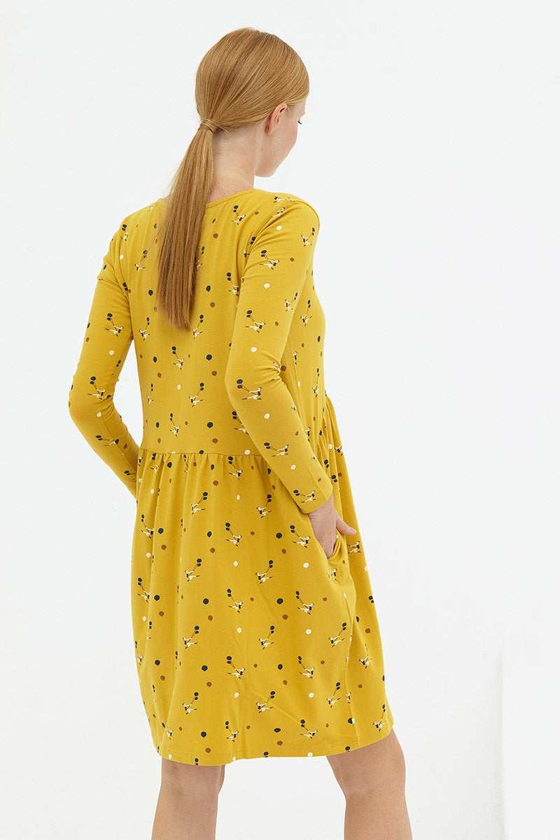 Vestido holgado mostaza Daniela