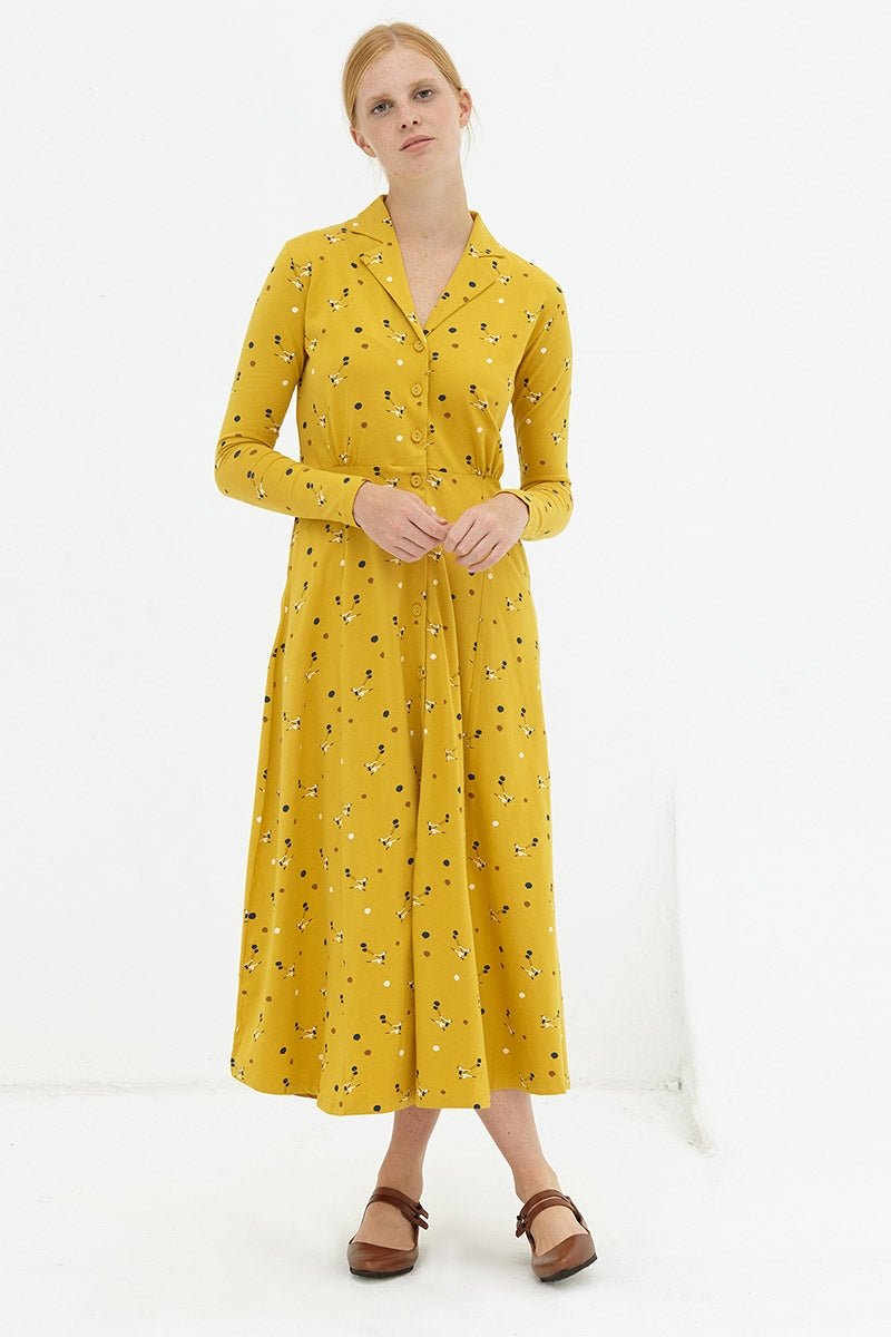 Vestido largo mostaza Dulce