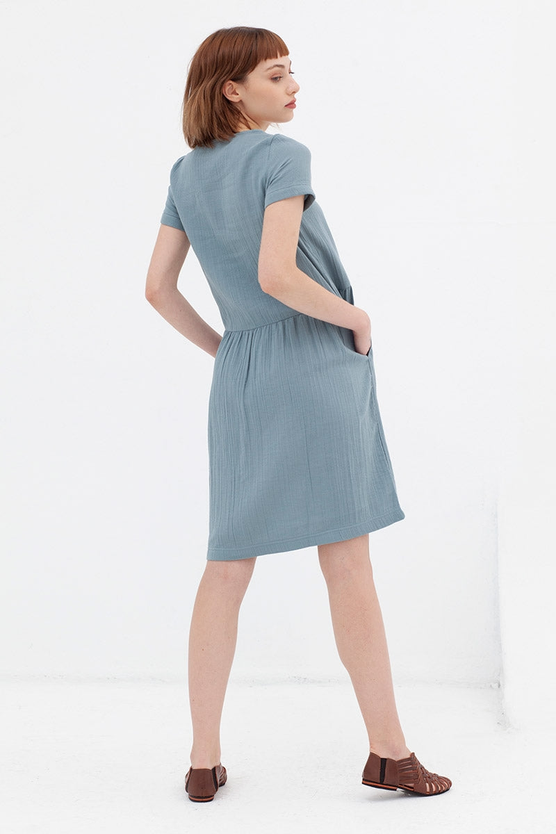 Vestido manga corta teja Almudena