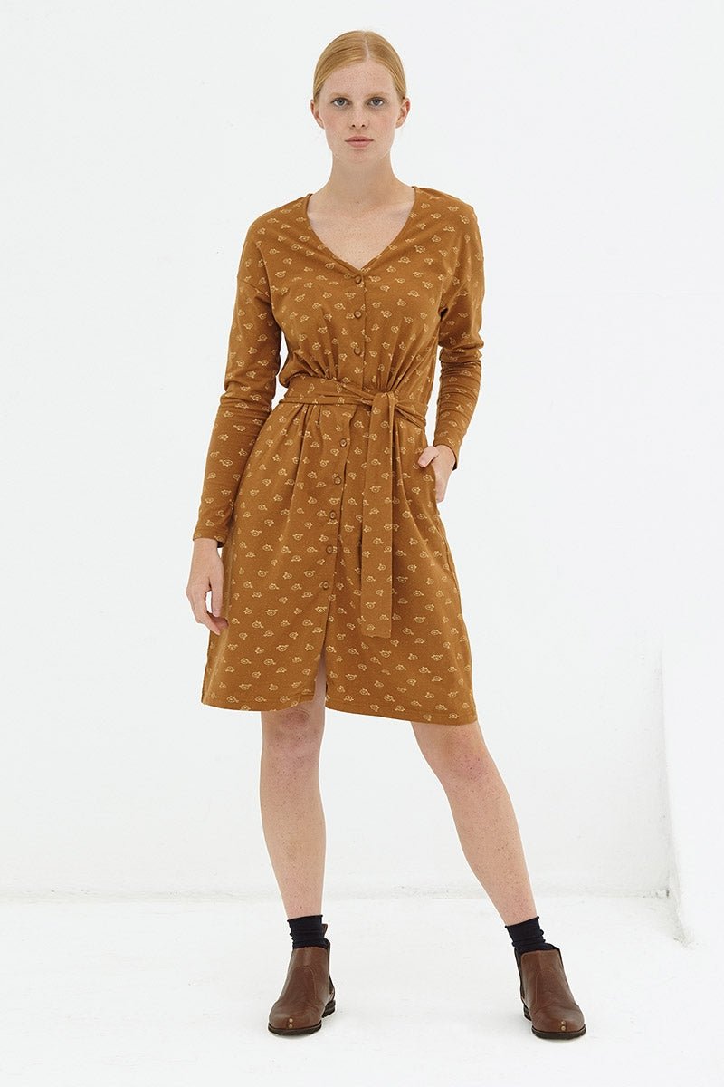 Vestido manga murciélago marrón Dafne