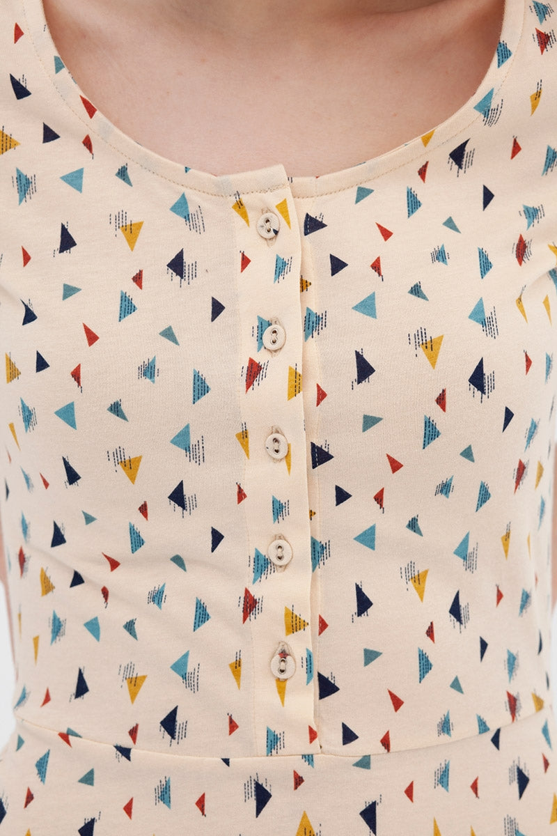 Vestido media capa triángulos Ara