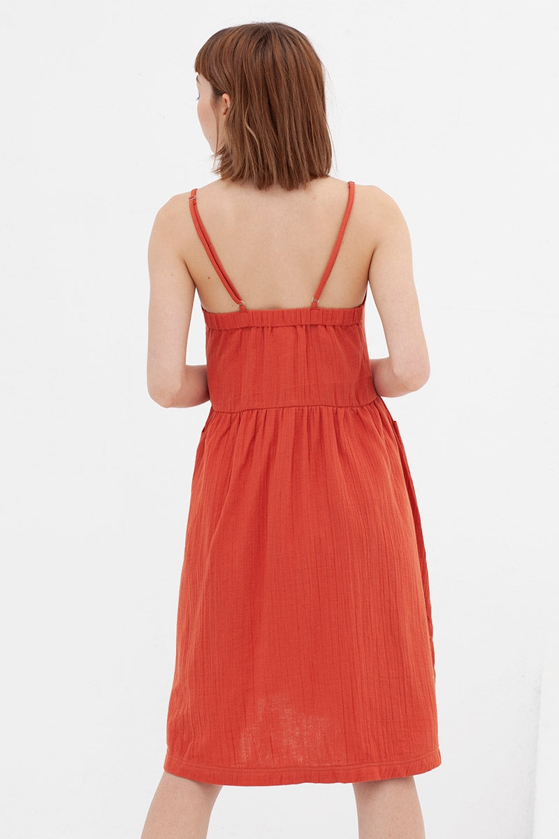 Vestido middi teja Alba