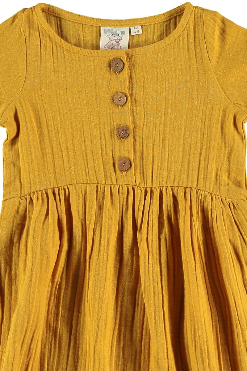 Vestido muselina mostaza - Imagen 3
