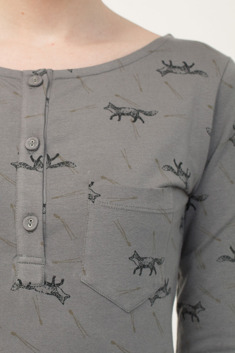 Vestido Nataly con tapeta estampado zorros. - Imagen 3