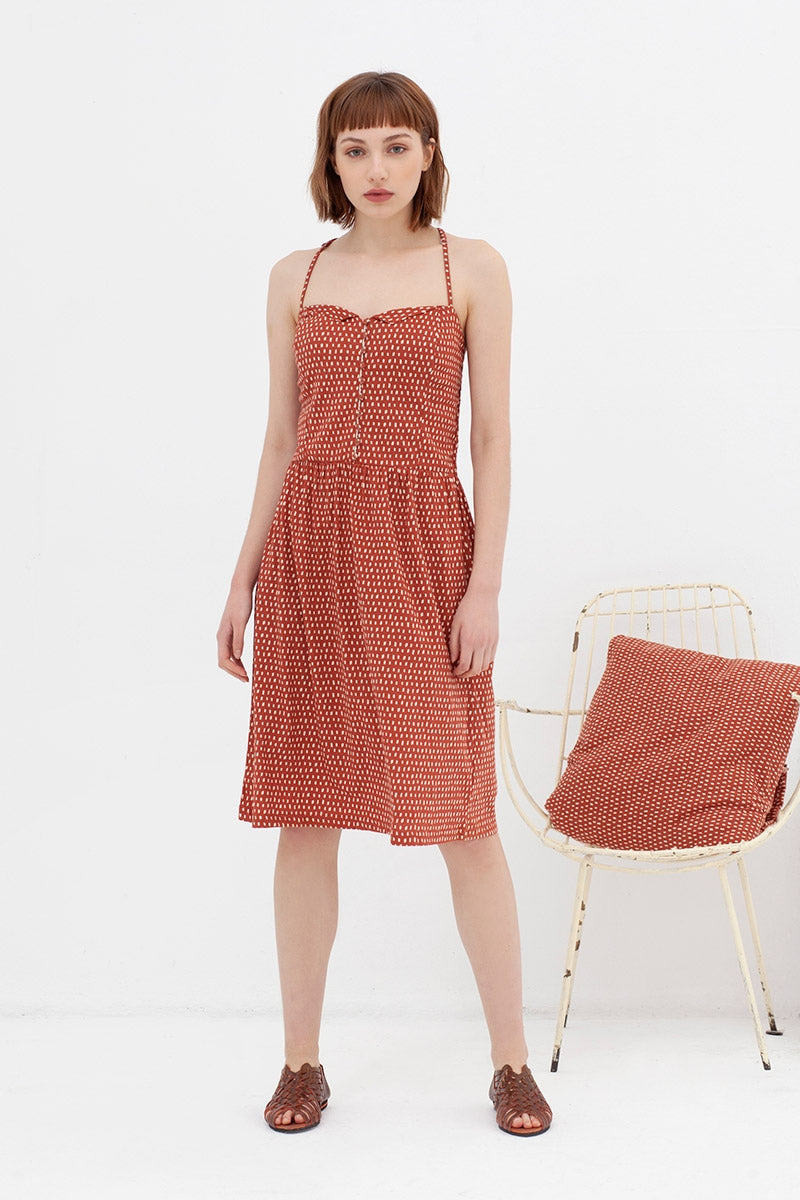 Vestido nido de abeja teja Adara