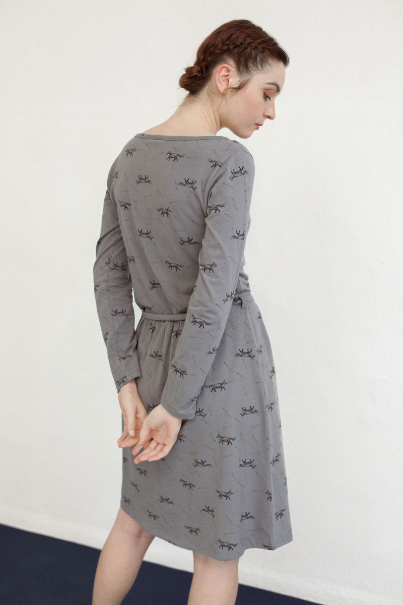 Vestido Noa con botones y estampado zorros. - Imagen 2