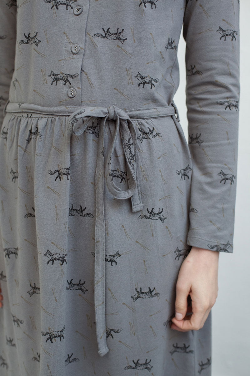 Vestido Noa con botones y estampado zorros. - Imagen 3