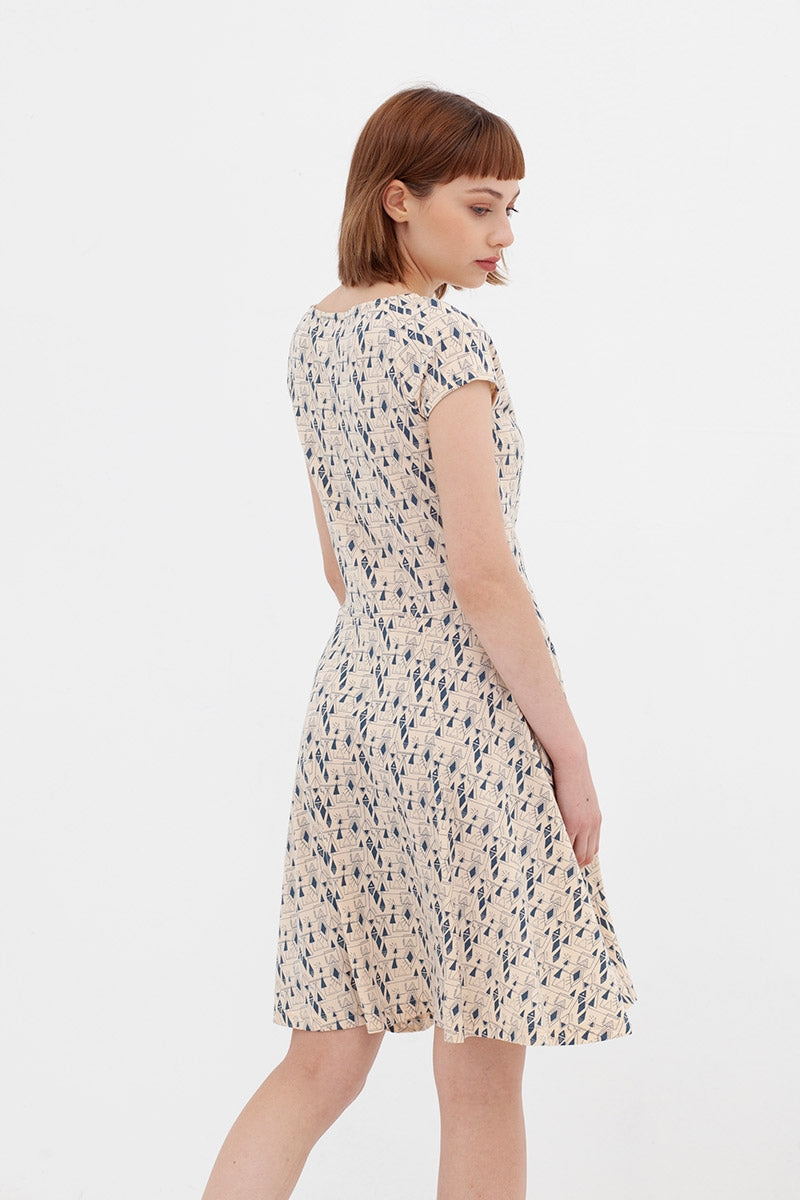 Vestido ranglán ecru- blue Adèle